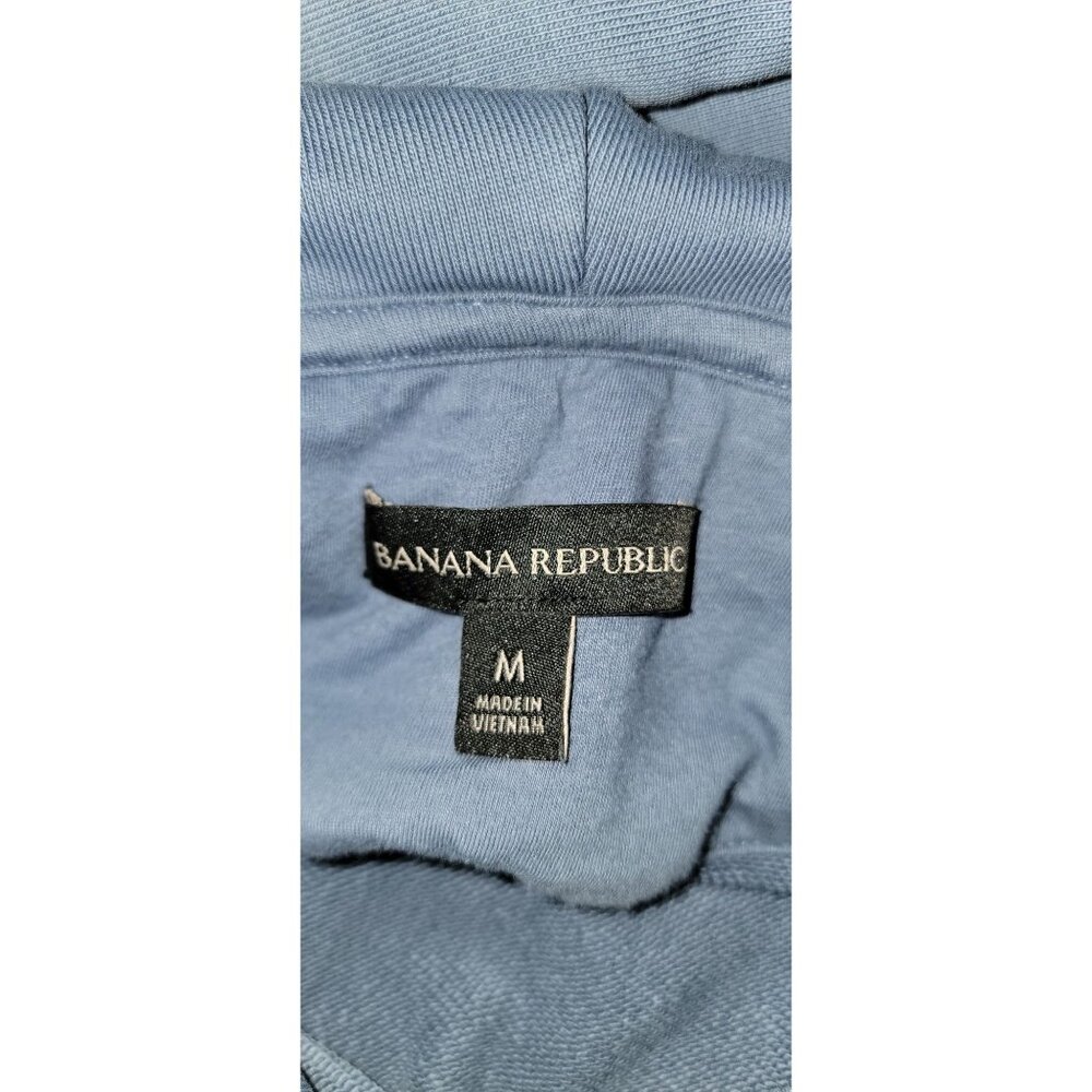 Banana Republic Essential Terry Hoodie China Blue Men’s Medium Cotton Blend - Picture 6 of 8
